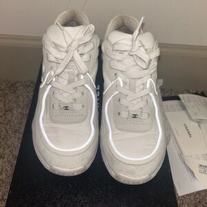 White Chanel Runner Sneaker